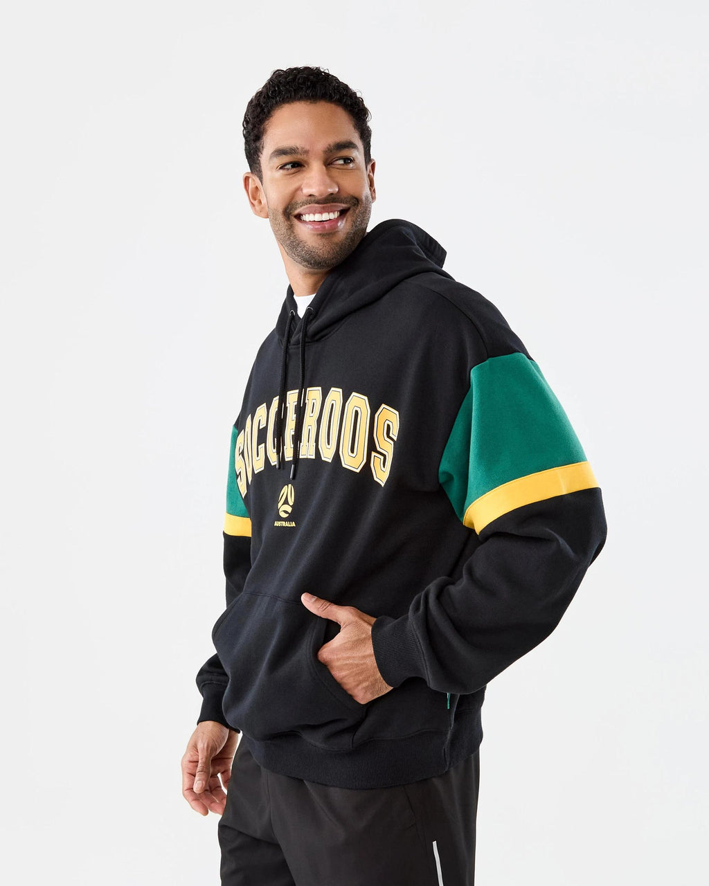 Socceroos Adult Hoodie Black Oversized Official Team Sports Apparel