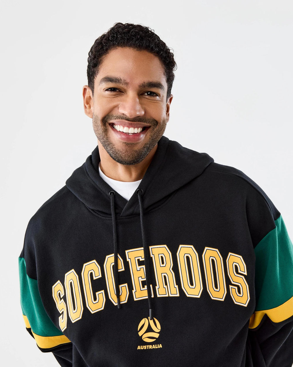 Socceroos Adult Hoodie Black Oversized Official Team Sports Apparel