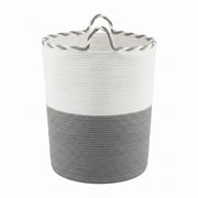 Artiss Woven Laundry Basket with handles Foldable White & Grey