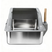 i.Pet Cat Litter Box Stainless Steel Large Semi-Enclosed Pet Kitty Toilet Grey