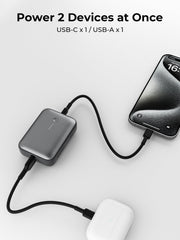 AUKEY Spark Mini 10000mAh Credit Card-Sized Compact Portable Power Bank with USB-C & USB-A – PB-Y55