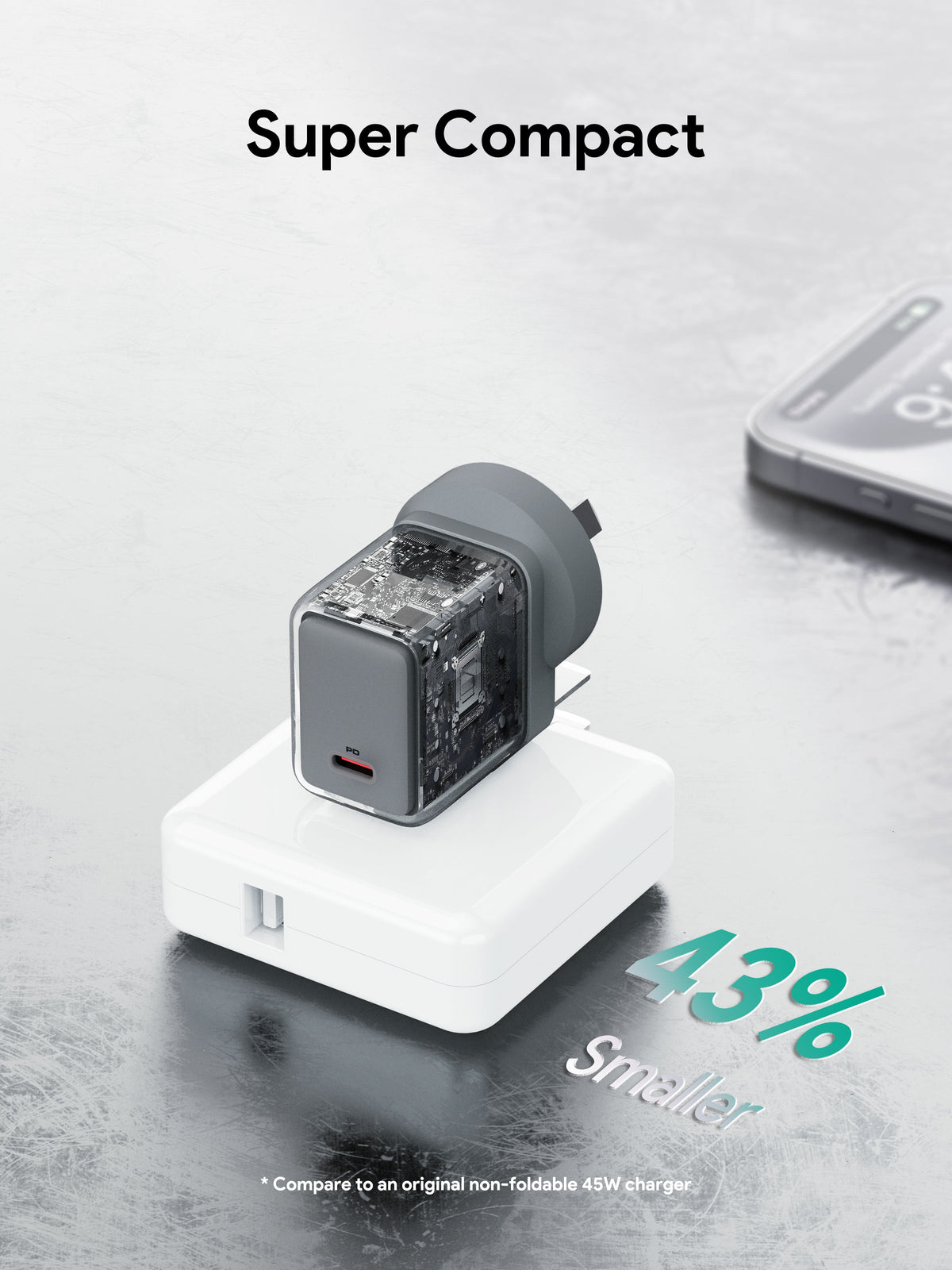 AUKEY Comet 45W GaN USB-C PD/PPS Fast Wall Charger for iPhone, Samsung & USB-C Devices – PA-C2