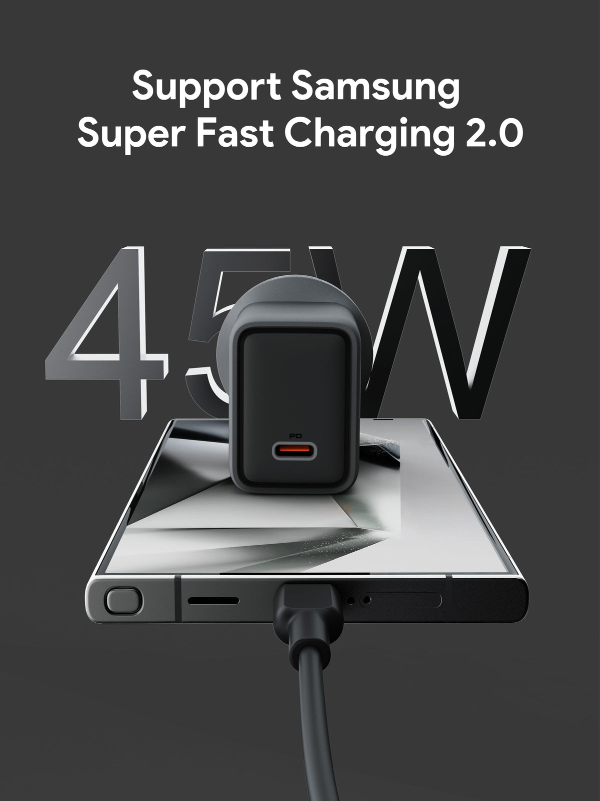 AUKEY Comet 45W GaN USB-C PD/PPS Fast Wall Charger for iPhone, Samsung & USB-C Devices – PA-C2
