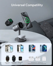 AUKEY MagFusion 3-in-1 Pro Qi2 15W Wireless Charging Station with Active Cooling for iPhone – LC-MC311A