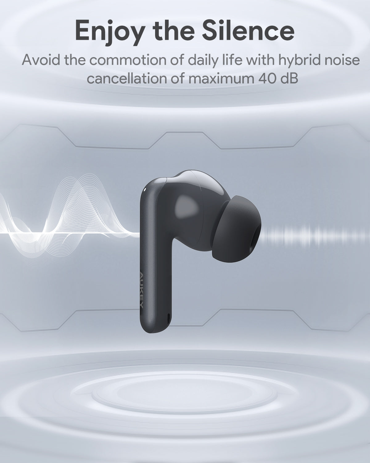 AUKEY Beyond ANC Elite Wireless Earbuds with 40dB Hybrid ANC, Bluetooth 5.4 & 30H Battery Life – EP-B2