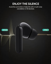 AUKEY True Wireless ANC Earbuds with Bluetooth 5.2, 28dB Noise Cancelling & IPX5 Water Resistance – EP-M1NC