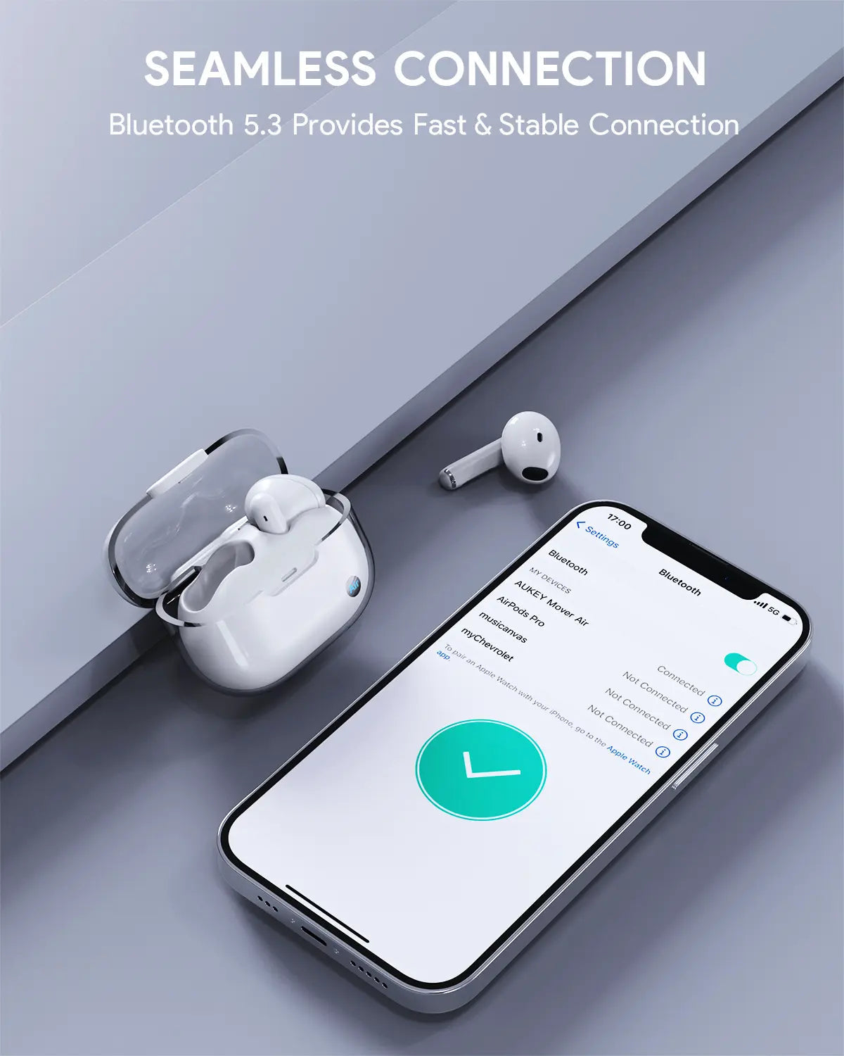 AUKEY Move Air True Wireless Bluetooth 5.3 Earbuds with 13mm Drivers & Up to 35H Battery Life – EP-M2