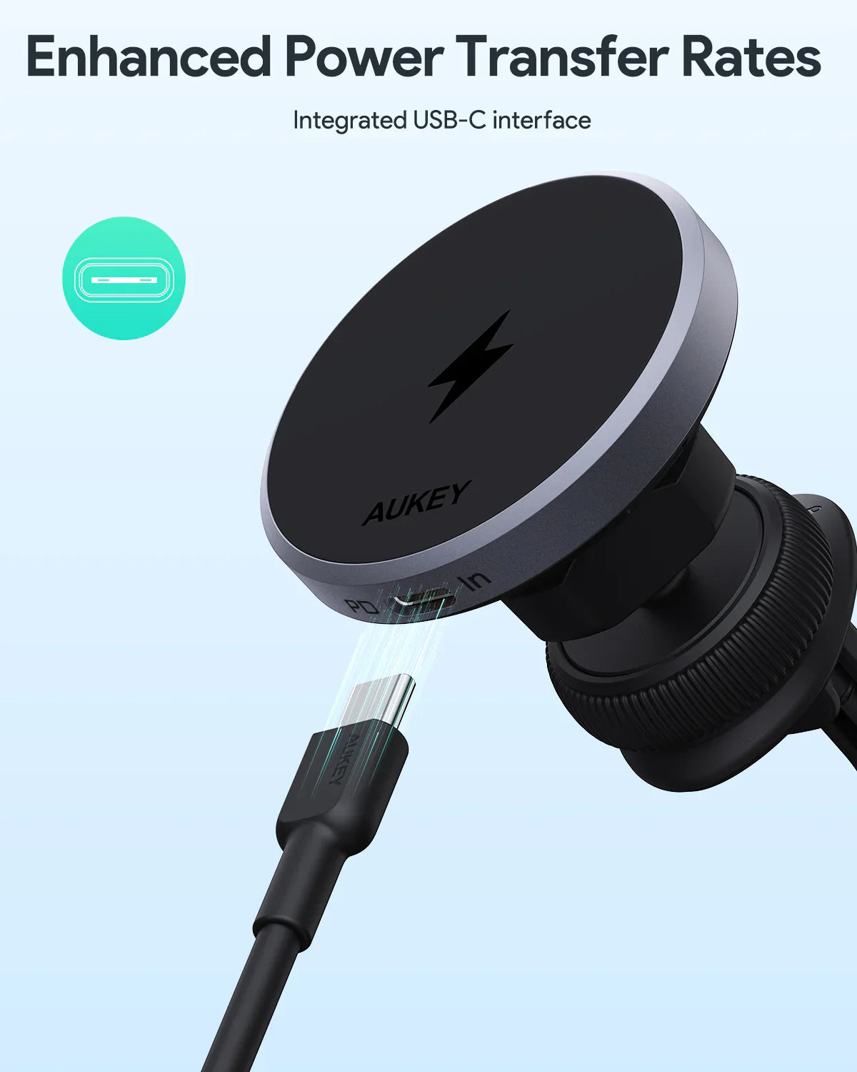 AUKEY MagFusion Dash Qi2 15W Magnetic Wireless Car Charger & Phone Mount – HD-MC13