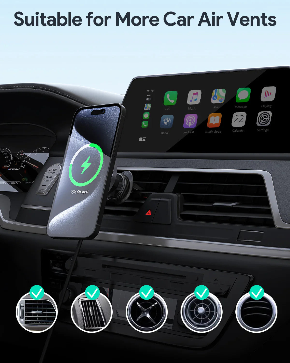 AUKEY MagFusion Dash Qi2 15W Magnetic Wireless Car Charger & Phone Mount – HD-MC13
