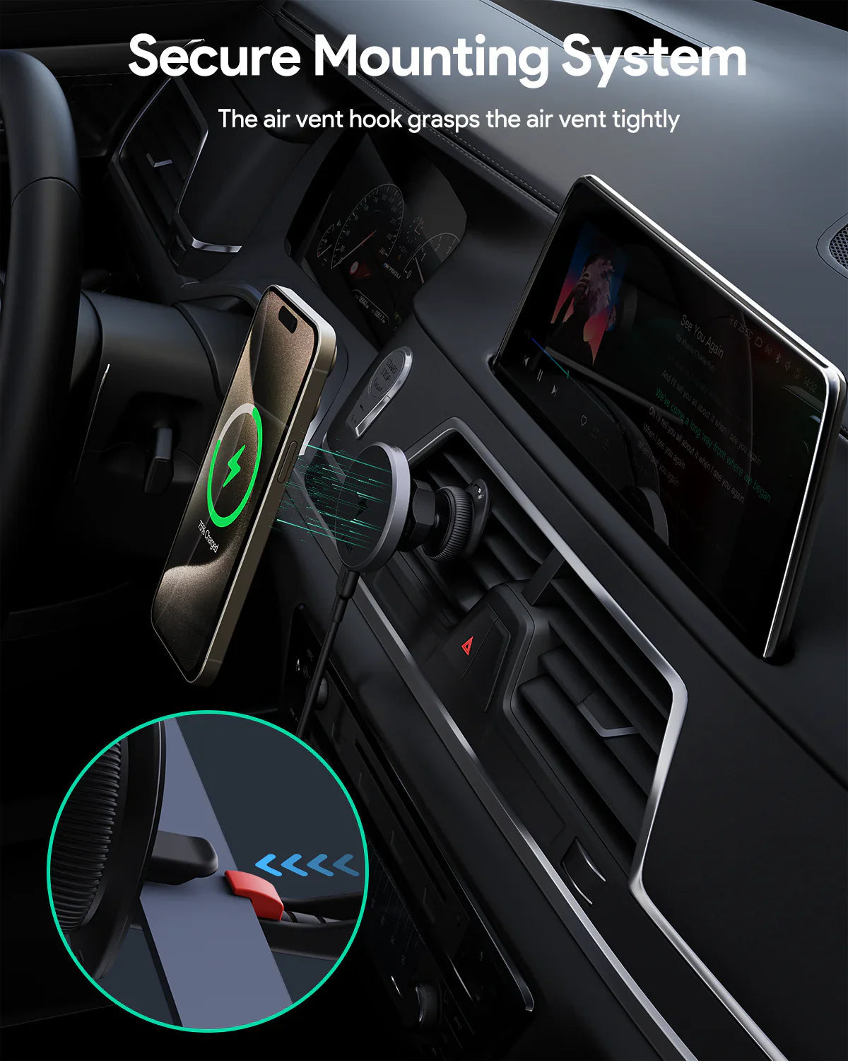 AUKEY MagFusion Dash Qi2 15W Magnetic Wireless Car Charger & Phone Mount – HD-MC13
