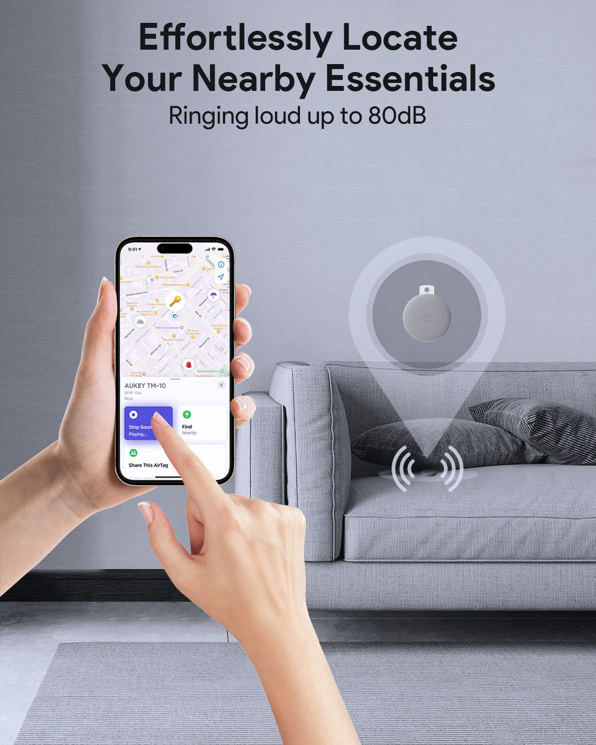 AUKEY Track Mate 1 Smart Bluetooth Tracker for Apple Find My – TM-10