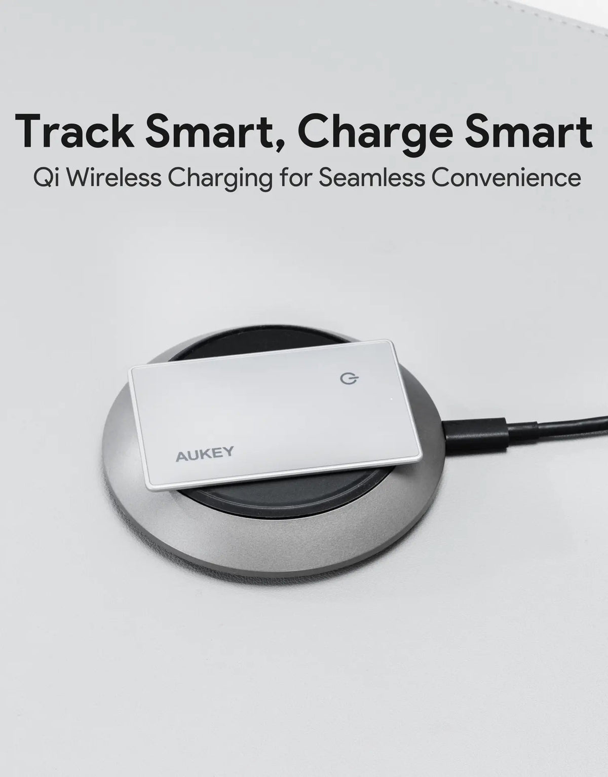 AUKEY Track Mate 3 Ultra-Thin Apple Find My Wallet Tracker with Qi Charging & IP67 – TM-21