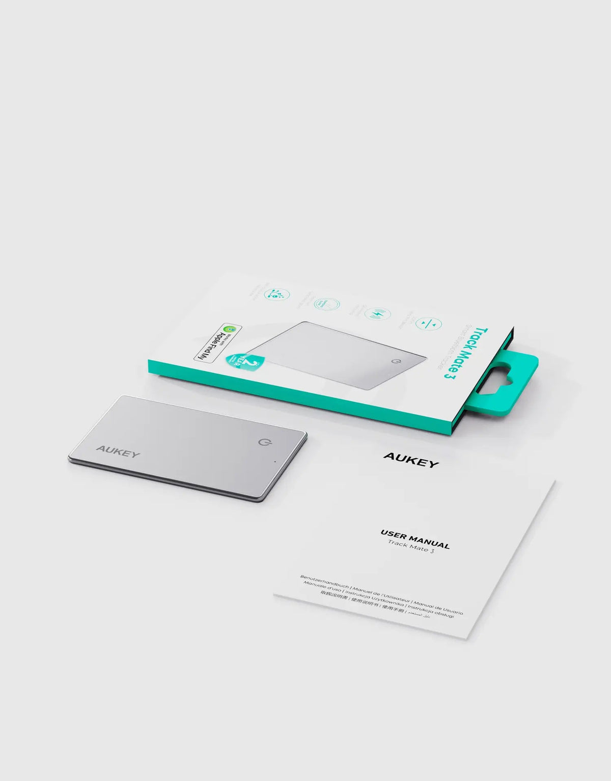 AUKEY Track Mate 3 Ultra-Thin Apple Find My Wallet Tracker with Qi Charging & IP67 – TM-21