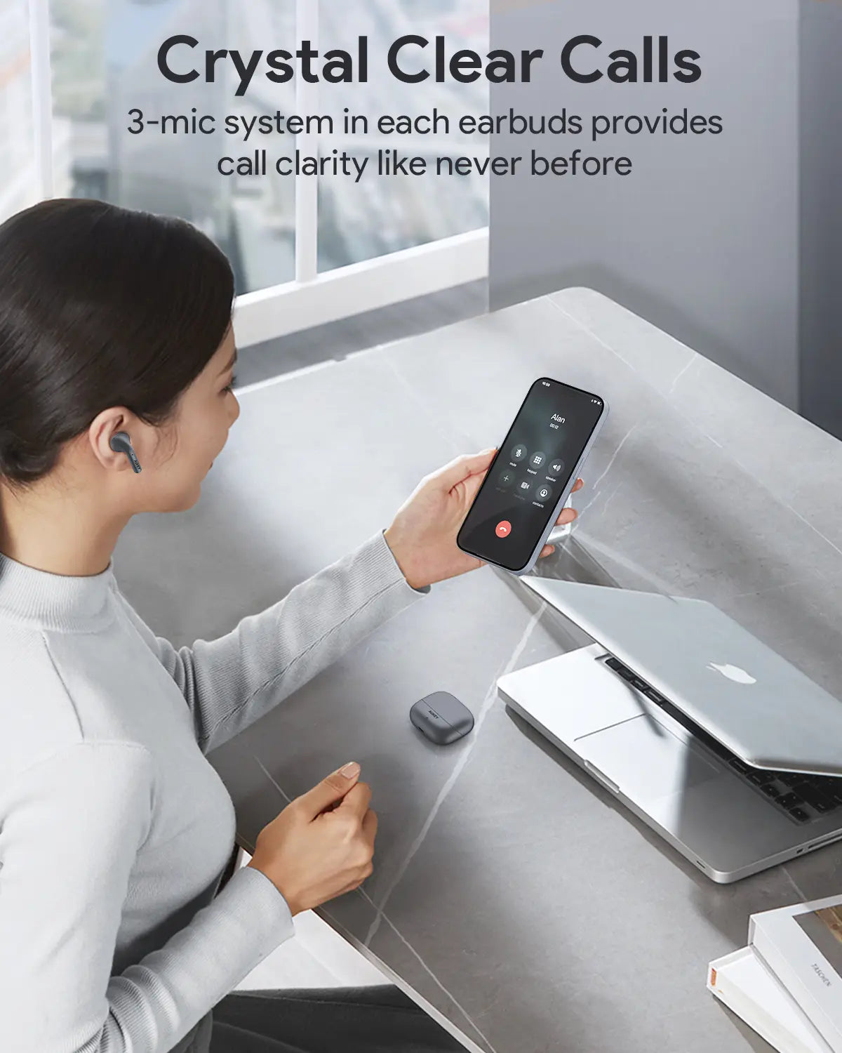 AUKEY Beyond ANC Pro True Wireless Earbuds with 42dB Hybrid ANC, Bluetooth 5.4 & 25H Battery Life – EP-B1