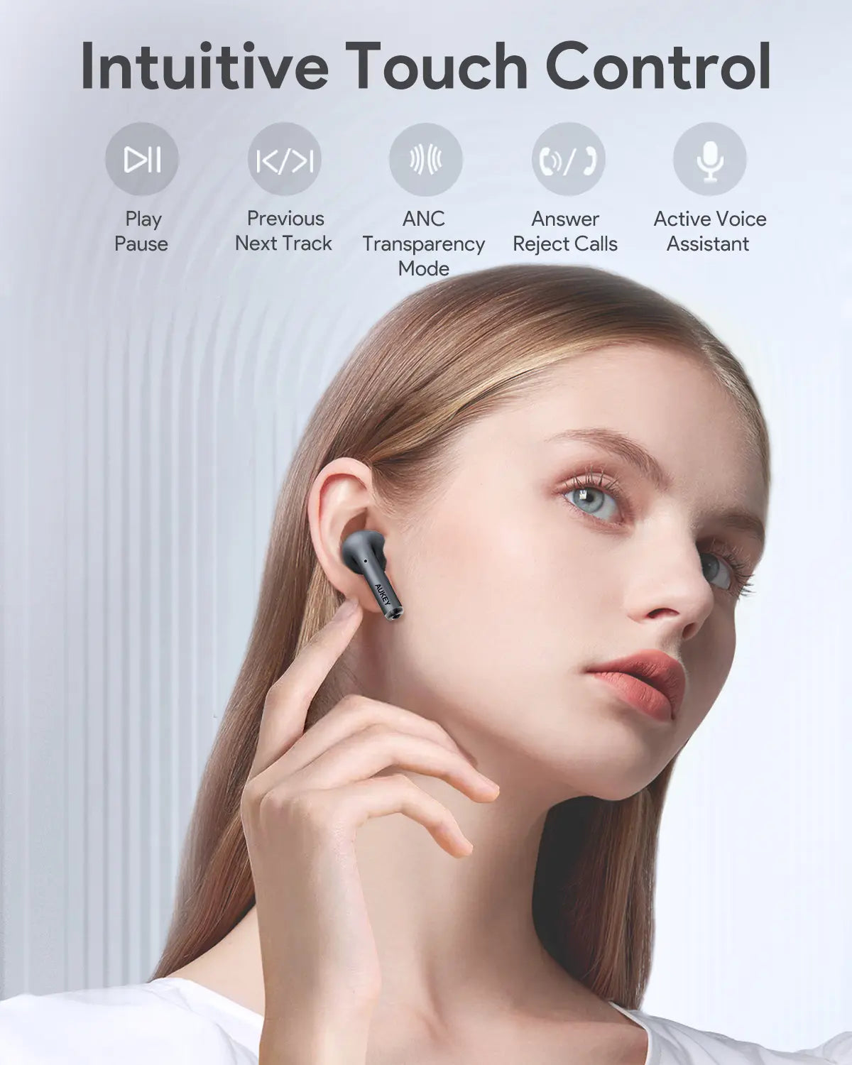 AUKEY Beyond ANC Pro True Wireless Earbuds with 42dB Hybrid ANC, Bluetooth 5.4 & 25H Battery Life – EP-B1