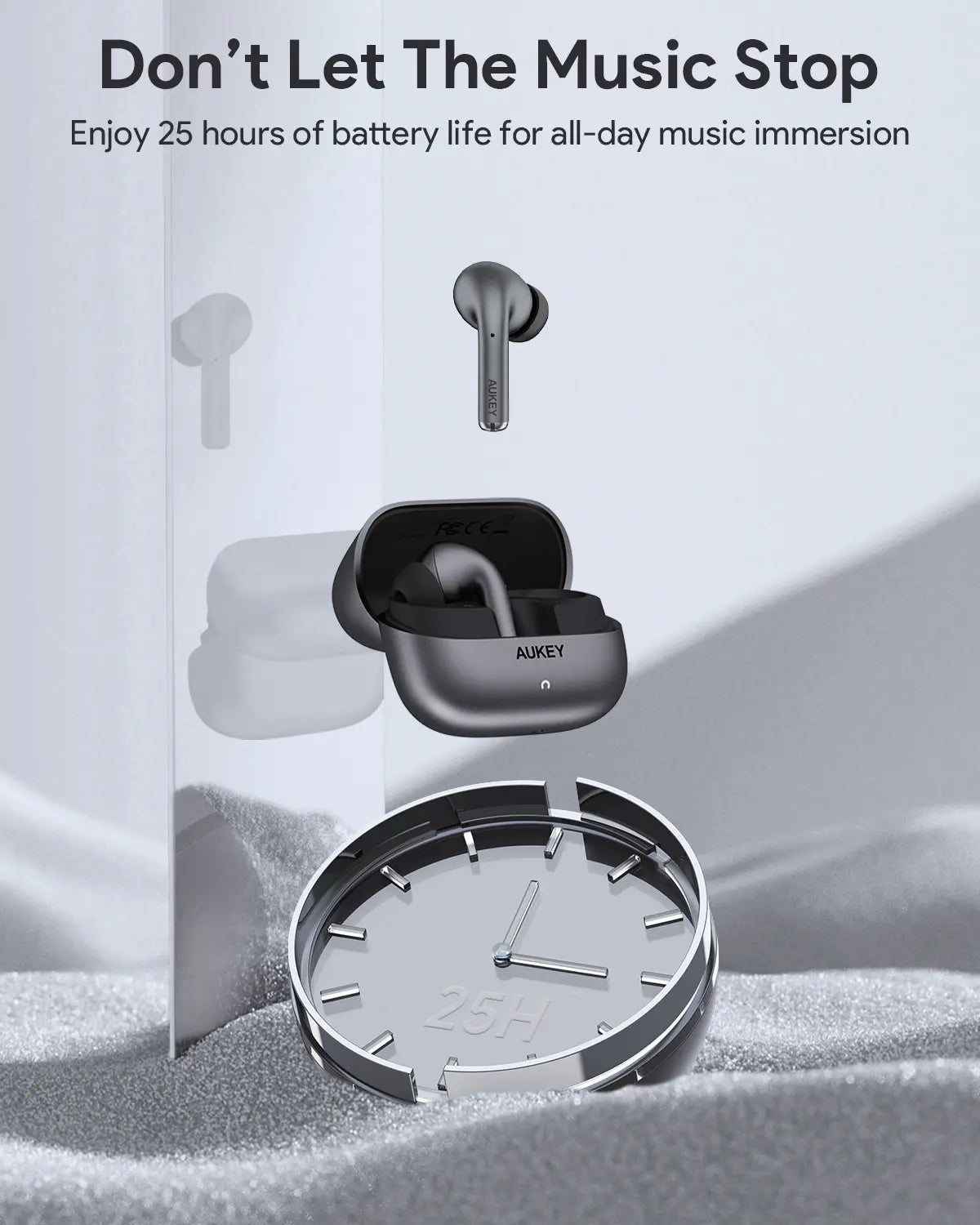 AUKEY Beyond ANC Pro True Wireless Earbuds with 42dB Hybrid ANC, Bluetooth 5.4 & 25H Battery Life – EP-B1