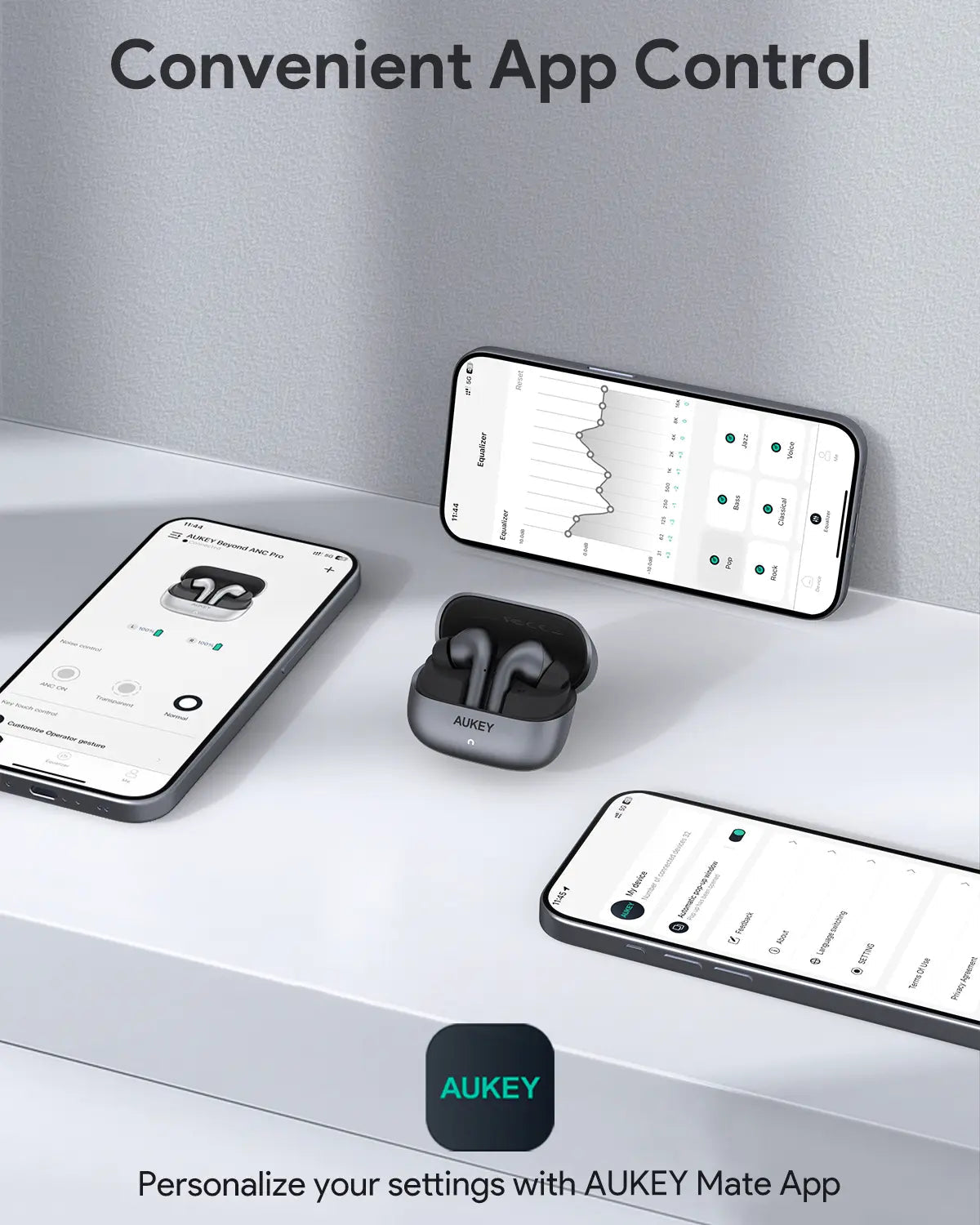 AUKEY Beyond ANC Pro True Wireless Earbuds with 42dB Hybrid ANC, Bluetooth 5.4 & 25H Battery Life – EP-B1