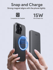 AUKEY MagFusion Slim 5000mAh CCC Certified Magnetic Wireless Power Bank with 20W USB-C & 15W Wireless Charging – PB-MS03