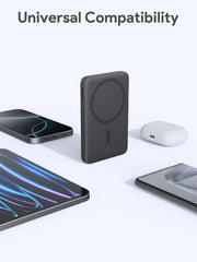 AUKEY MagFusion Slim 5000mAh CCC Certified Magnetic Wireless Power Bank with 20W USB-C & 15W Wireless Charging – PB-MS03
