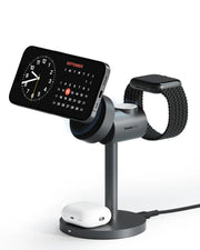 AUKEY MagFusion Qi2 15W 3-in-1 Wireless Charging Station for iPhone, Apple Watch & AirPods – LC-MC311