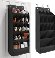 Hanging Shoe Organizer - Shoe Storage - 15 Large Compartments - Met Haken - Over-the-Door Organizer - Space-Saving Shoe Organizer - For Shoes, Home Accessories - Black