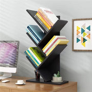 CARLA HOME 5-Tier Tree Bookshelf Storage Rack for Home Office or Bedroom (Black)