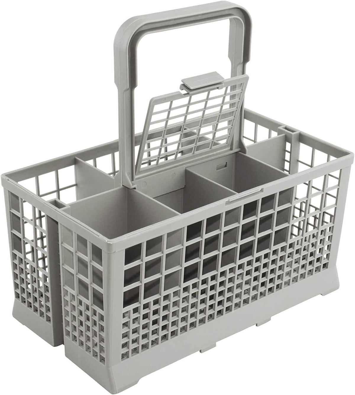 CARLA HOME 8 Slot Universal Dishwasher Cutlery Basket with Handle and Lid which Fits Most Brands (240mm X 135mm X 122mm)
