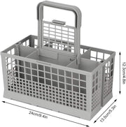 CARLA HOME 8 Slot Universal Dishwasher Cutlery Basket with Handle and Lid which Fits Most Brands (240mm X 135mm X 122mm)