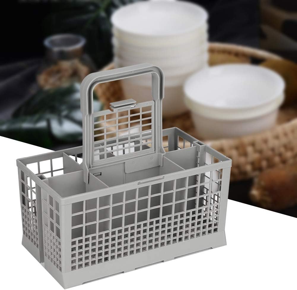 CARLA HOME 8 Slot Universal Dishwasher Cutlery Basket with Handle and Lid which Fits Most Brands (240mm X 135mm X 122mm)