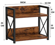 CARLA HOME 2-Tier Countertop Shelf Organizer Rustic Wood Kitchen Spice Rack for Storage, Condiments & Cabinet Organization