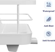 CARLA HOME Dish Drying Rack for Kitchen Counter with Removable Drip Tray, Utensil Holder and Cutlery Organizer