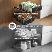 CARLA HOME 2 Pack Pullout Cabinet Kitchen Organizer Drawers with No-Drilling and Adhesive Design for Pantry & Cabinets