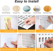 CARLA HOME Pegboard Wall Organizer Kit with 3 Modular Panels & 17 Accessories for Office, Gaming & Craft Storage