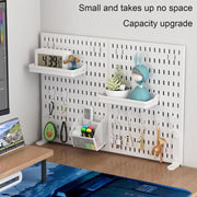 CARLA HOME Desk Pegboard Organizer Kit  with Hooks, Tray & Mount Ideal for Office, Gaming Setup & Home Workspace Organization (White)