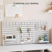 CARLA HOME Desk Pegboard Organizer Kit  with Hooks, Tray & Mount Ideal for Office, Gaming Setup & Home Workspace Organization (White)