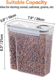 CARLA HOME Airtight Cereal Storage Containers BPA-Free Food Dispensers with Pouring Lids for Pantry & Kitchen (4 Pack 2,5L)