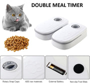 CARLA HOME 2 Meal Automatic Pet Feeder with Timer for Cat & Dog Wet & Dry Food (Dual Bowl 700ML)