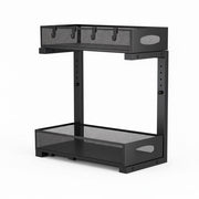 CARLA HOME 2 Tier Under Sink Organizer Pull Out Sliding Cabinet Storage Shelf with Height Adjustable for Kitchen, Bathroom or Laundry Room (Black)