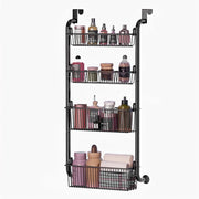 CARLA HOME 4-Tier Over the Door Organizer Heavy-Duty Metal Pantry Rack with Hanging Baskets for Home Kitchen Storage & Bathroom Door Organization