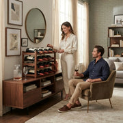 CARLA HOME 4 Tier Wooden Wine Rack, 16 Bottle Storage, Brown