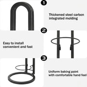 CARLA HOME 4 Tier Ball Storage Rack - Vertical Metal Stand - Black - Basketball Hoop