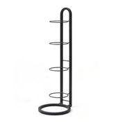 CARLA HOME 4 Tier Ball Storage Rack - Vertical Metal Stand - Black - Basketball Hoop