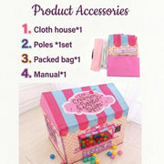 CARLA HOME Kids Ice Cream Bakery Play Tent Pink Pop Up Playhouse - Outdoor Play Equipment Play Tents & Tunnels