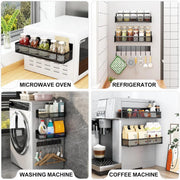 CARLA HOME 3 Pack Magnetic Spice Rack for Fridge Kitchen with Hook Bar