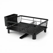 CARLA HOME Dish Drying Rack with Drainboard & Utensil Holder for Kitchen (Black)