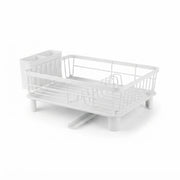 CARLA HOME Dish Drying Rack with Drainboard & Utensil Holder for Kitchen (White)