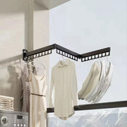CARLA HOME 3-Fold Wall Mounted Clothes Drying Rack, Laundry Space Saver, Black