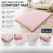 CARLA HOME Baby Play Mat 150x200cm, Thick Foam Crawling Mat, Infants, Pink