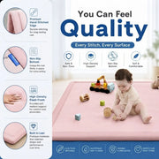 CARLA HOME Baby Play Mat 150x200cm, Thick Foam Crawling Mat, Infants, Pink