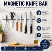 CARLA HOME Magnetic Knife Strip 60cm, Premium Stainless Steel Wall Rack Kitchen